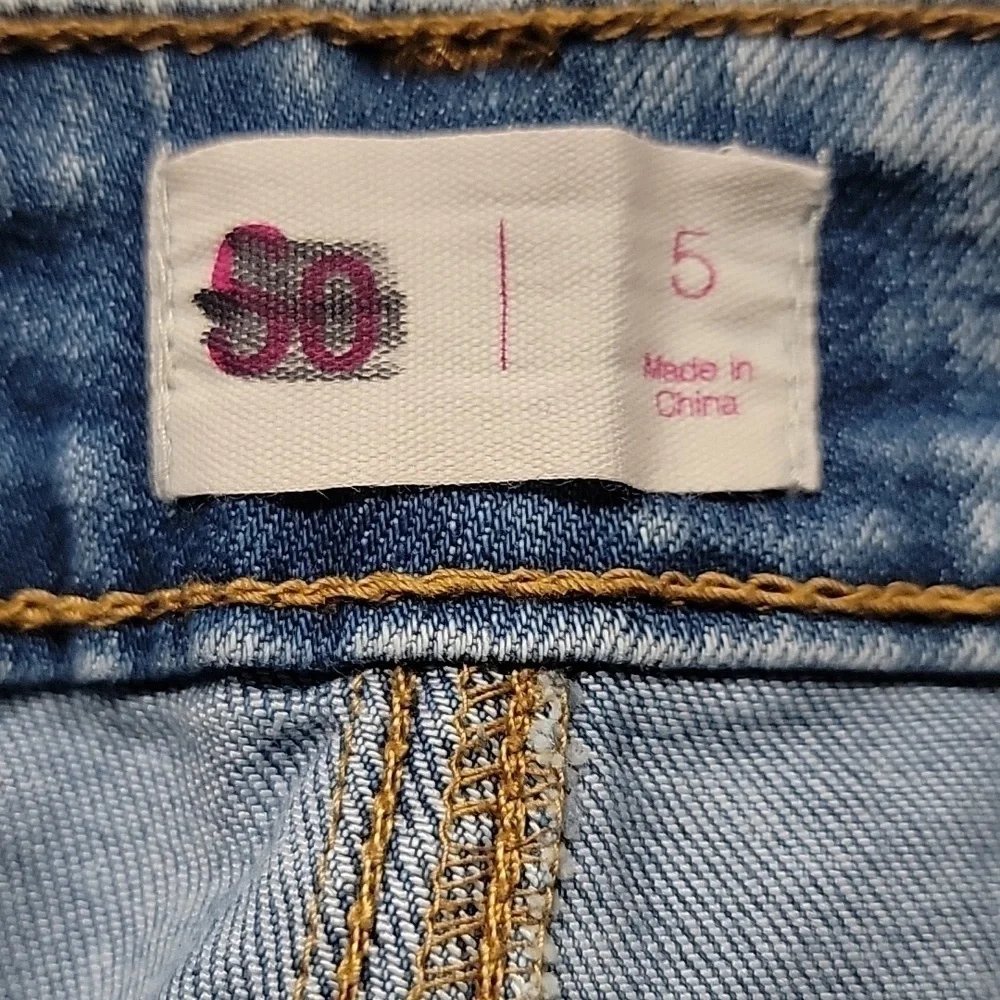 So Denim Distressed Mini Skirt Size Jr's 5